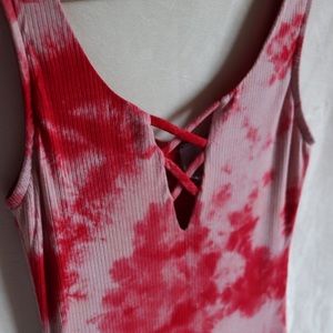 Red tye dye dress
